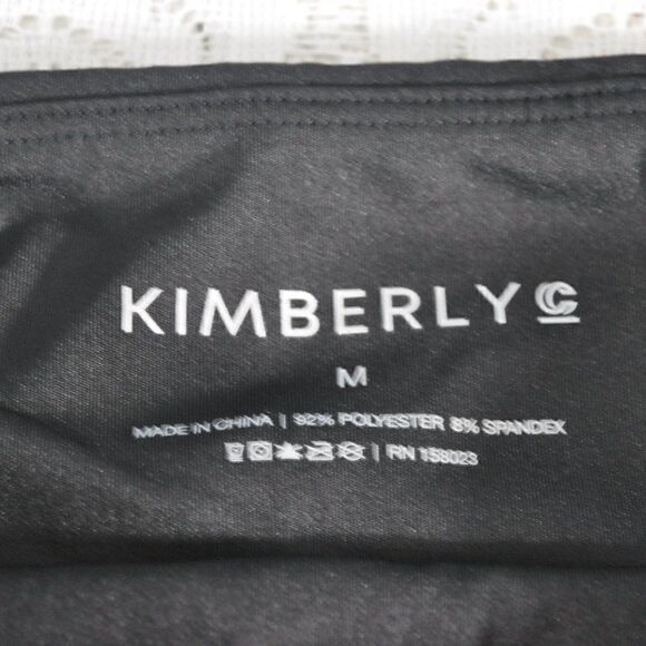 Kimberly C Black Leggings with a White & Gray Stripe New with Tags Size M - Picture 4 of 5